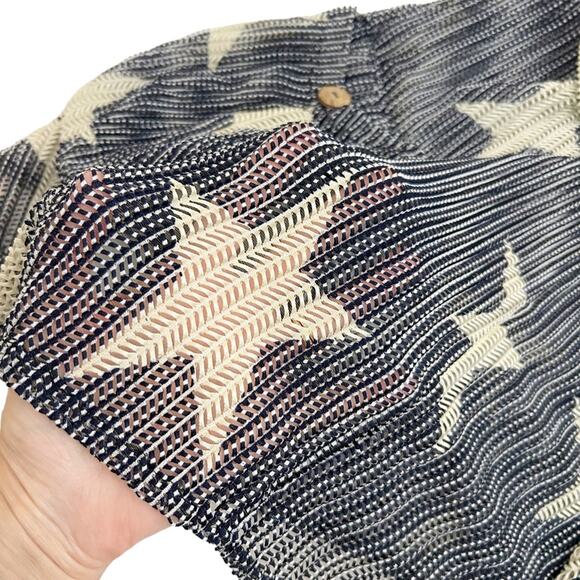 Paradise Blue & White Stars Slither Away Open Knit Swimsuit Beach Coverup, M/L - Picture 7 of 15